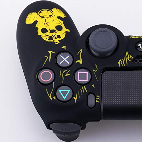 YoRHa Laser Carving Silicone Cover Skin Case for Sony PS4/slim/Pro Dualshock 4 Controller x 1(Radiation) with Thumb Grips x 10 - Image 5