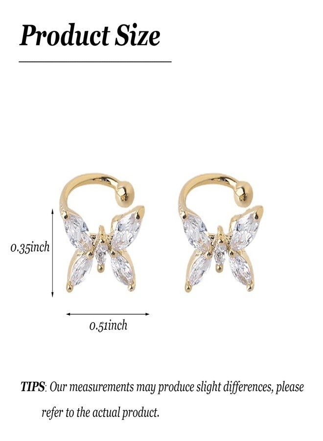 Frodete Butterfly Ear Cuff Earrings, Gold Cartilage, Non-Pierced, Metal, No Gemstone - Image 5