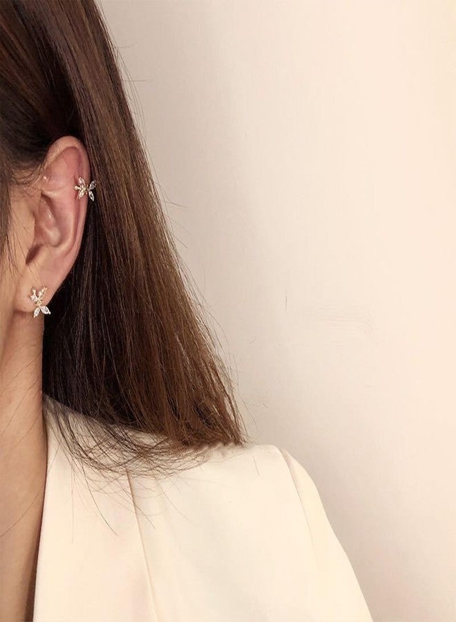 Frodete Butterfly Ear Cuff Earrings, Gold Cartilage, Non-Pierced, Metal, No Gemstone - Image 2