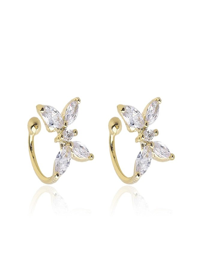 Frodete Butterfly Ear Cuff Earrings, Gold Cartilage, Non-Pierced, Metal, No Gemstone - Image 1
