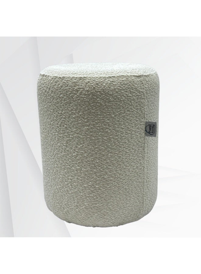 PixelsBeanBag Round Ottoman, Large, Bouclé Fabric, for Living Room and Bedroom - Image 4