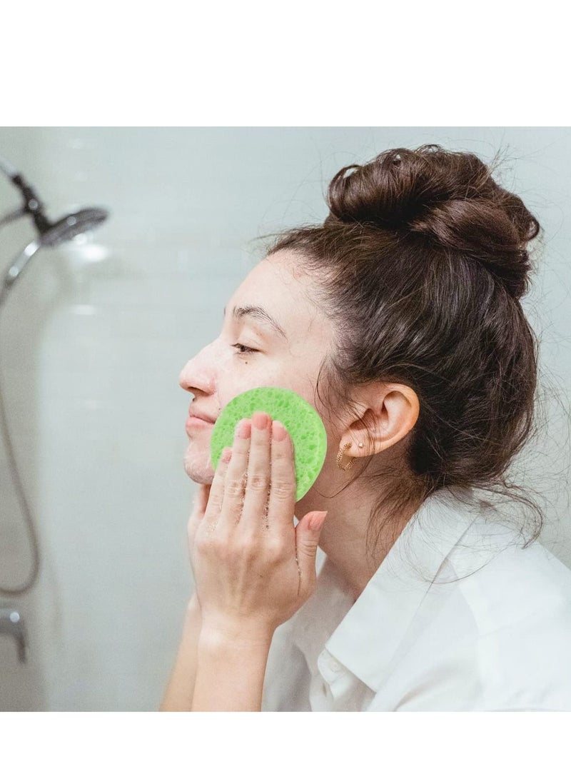 Captaintech Compressed Facial Sponges, 4 Color Facial Sponges Cleansing Wash Face Sponge, Exfoliating Cellulose Facial Cosmetic Sponges for Makeup Removal 40 Count 2.5 Inch - Image 4