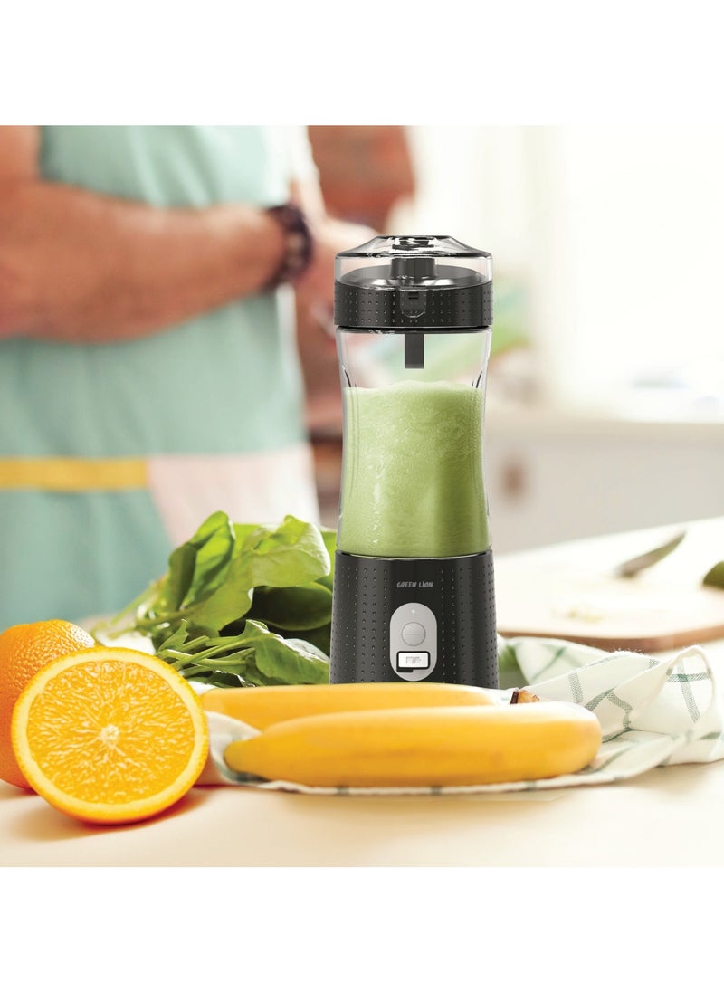 GREEN LION Blend Mate Portable Juicer 380ml Capacity / Self Cleaning / BPA Free / Portable Design / 6-Blades Powerful / Type-C Charging / High Battery Capacity / Strong Power / PCTG Food Grade - Black  - Image 2