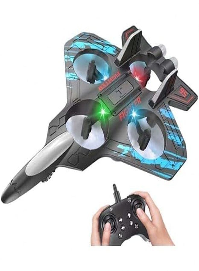 طائرة  Star Fighter RC، طائرة تحكم عن بعد بتردد 2.4 جيجا هرتز مزودة بإضاءة LED، قدرة على الدوران 360 درجة، مصنوعة من مادة EPP خفيفة الوزن، وظائف الانزلاق والتحليق للأطفال، متعددة الألوان - Image 1