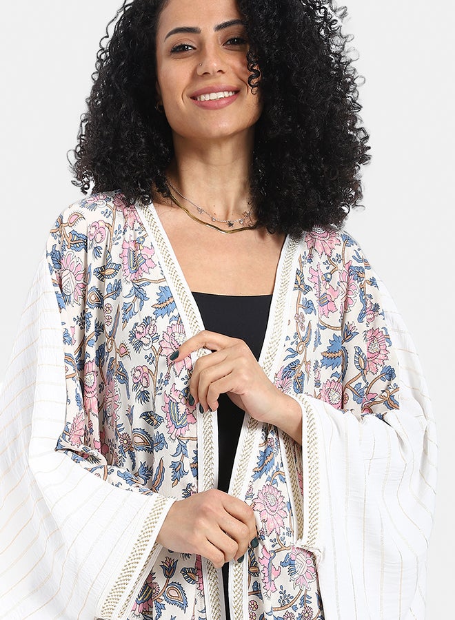 Red Circle Plain back patterned women's cardigan - Image 4