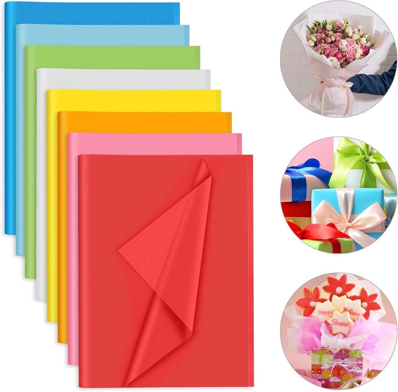 PLULON 60 Sheets Colored Tissue Paper Bulk 8 Mixed Colors Gift Wrap Sheets Crepe Paper Art Tissue Paper for Packaging Craft Floral Birthday Party Festival Gift Wrapping Decorative - Image 3