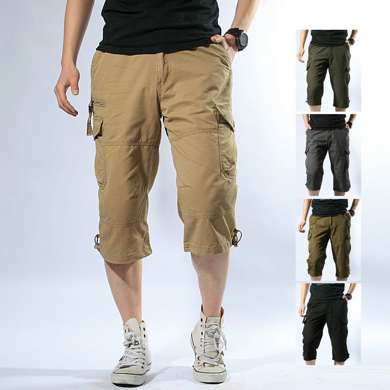 Summer Lightweight Loose Cargo Shorts for Men Army Green  - Image 5