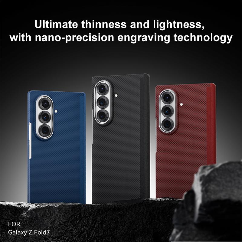 erorex For Samsung Galaxy Z Fold7 5G Nanofiber MagSafe Magnetic Phone Case(Black) - Image 2