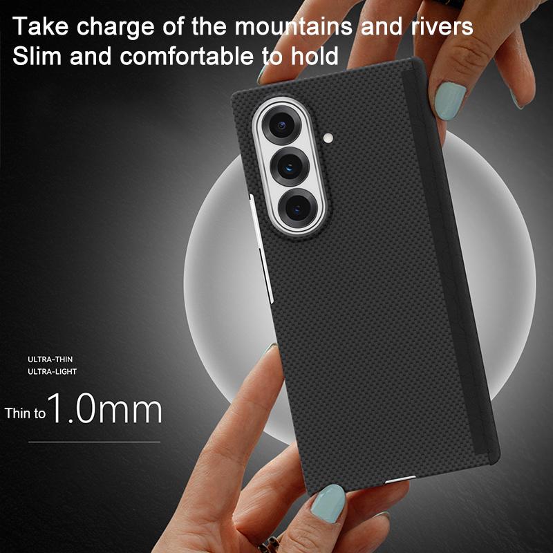 erorex For Samsung Galaxy Z Fold7 5G Nanofiber MagSafe Magnetic Phone Case(Black) - Image 5