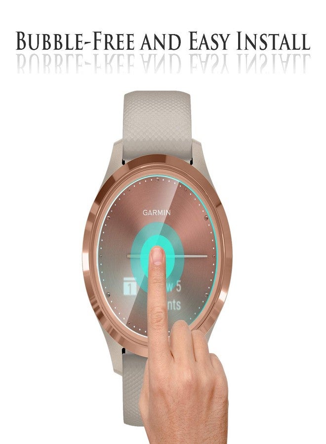 Orzero (3 Pack) Smartwatch Screen Protector Compatible for Garmin Vivomove 3S (Not for Garmin Venue 3S) Tempered Glass 2.5D Arc Edges 9 Hardness HD Anti-Scratch Bubble-Free - Image 5