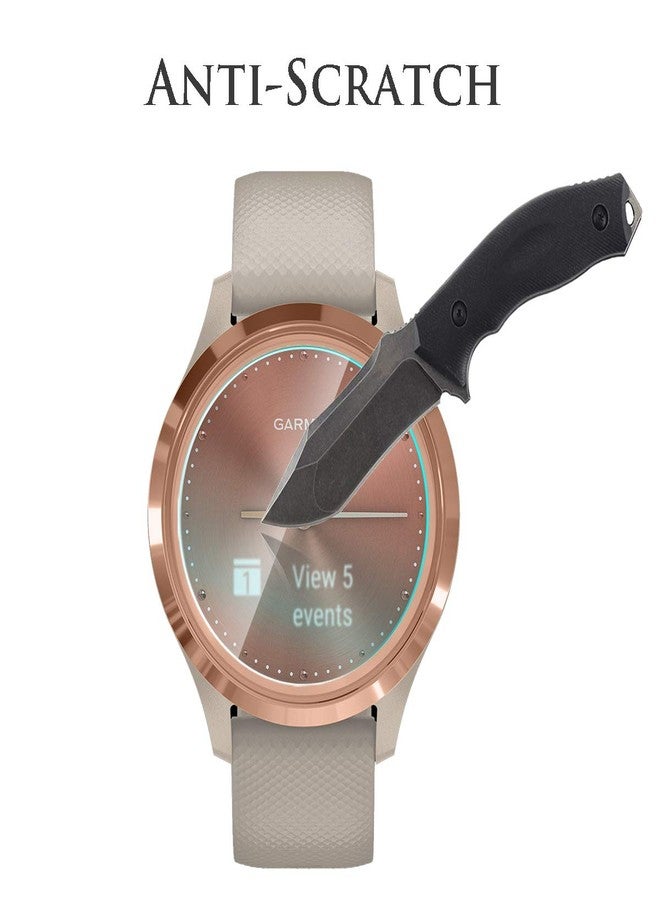 Orzero (3 Pack) Smartwatch Screen Protector Compatible for Garmin Vivomove 3S (Not for Garmin Venue 3S) Tempered Glass 2.5D Arc Edges 9 Hardness HD Anti-Scratch Bubble-Free - Image 3