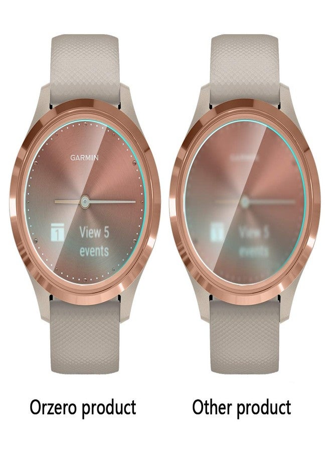 Orzero (3 Pack) Smartwatch Screen Protector Compatible for Garmin Vivomove 3S (Not for Garmin Venue 3S) Tempered Glass 2.5D Arc Edges 9 Hardness HD Anti-Scratch Bubble-Free - Image 4