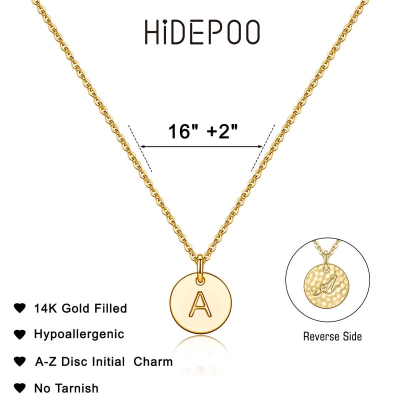 Hidepoo Easter Gifts for Kids Girls - Gifts for Women Kids Teen Girl Gift Disc A Initial Necklaces for Girls Jewelry 6 7 8 9 10 11 12 13 14 Year Old Girl Birthday Easter Gift - Image 5