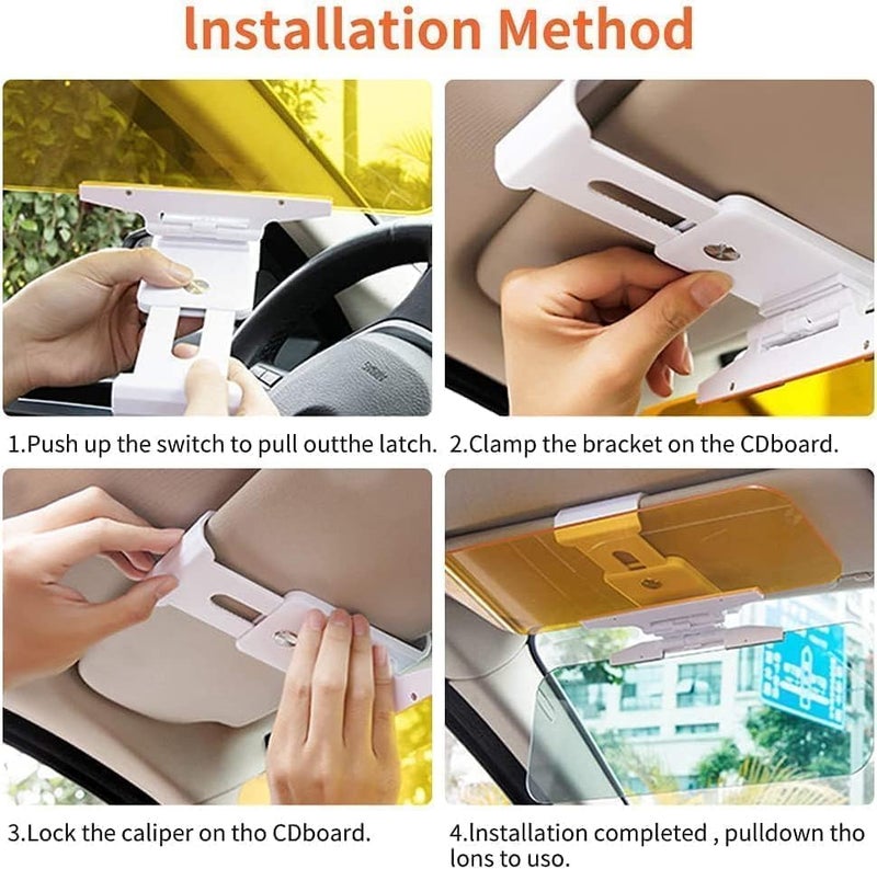 TRIONZZA HD Visor for Car, for Day and Night, Polarized Sun Visor, Anti-Glare, UV Blocking Sun Protection Vehicle Windshield Sunshade for Clearer Vision and Safe Driving (car Sun Visor) - Image 4