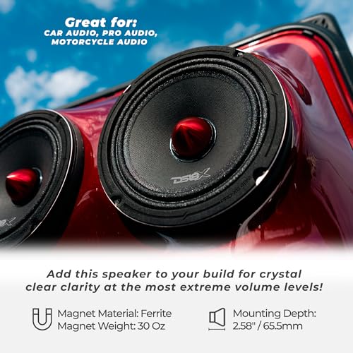DS18 PRO-X6.4BM 6.5” Mid-Range Loudspeaker with Bullet 250 Watts RMS, 500 Watts Max Power, 4-Ohm - 6.5 inch Car Speakers for Pro Audio Builds - Image 3