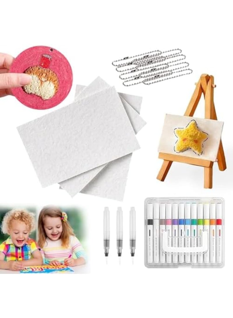 SYOSI Magic Puffy Paint, 3D Drawing Magic Canvas Sponge Texture Painting Kit, DIY Bubble Drawing Pens Art Supplies, Raised Puff Drawings on Paper for Kids Crafts, DIY Projects, & Creative Fun(Rectangle) - Image 1