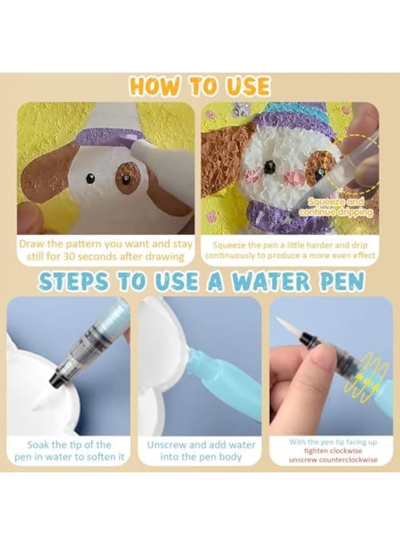 SYOSI Magic Puffy Paint, 3D Drawing Magic Canvas Sponge Texture Painting Kit, DIY Bubble Drawing Pens Art Supplies, Raised Puff Drawings on Paper for Kids Crafts, DIY Projects, & Creative Fun(Rectangle) - Image 5