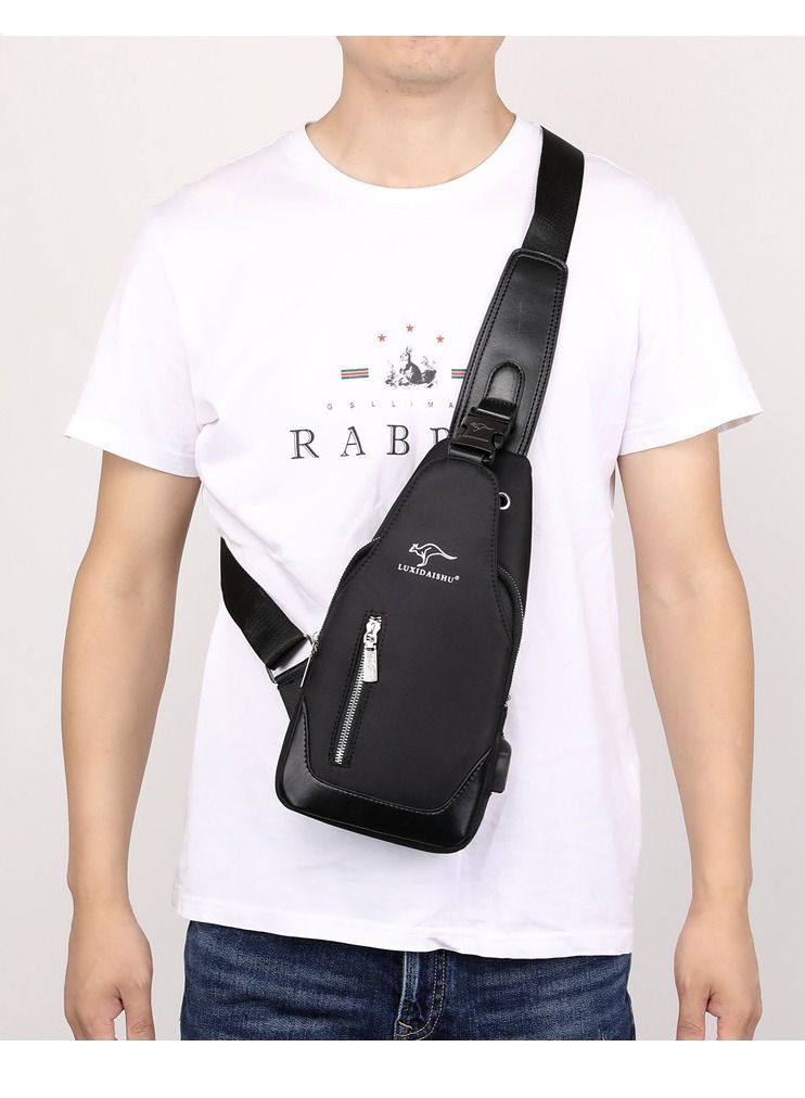 DubaiGallery USB charging sports bag male anti-theft chest bag with password lock waterproof lightweight shoulder bag - Image 2