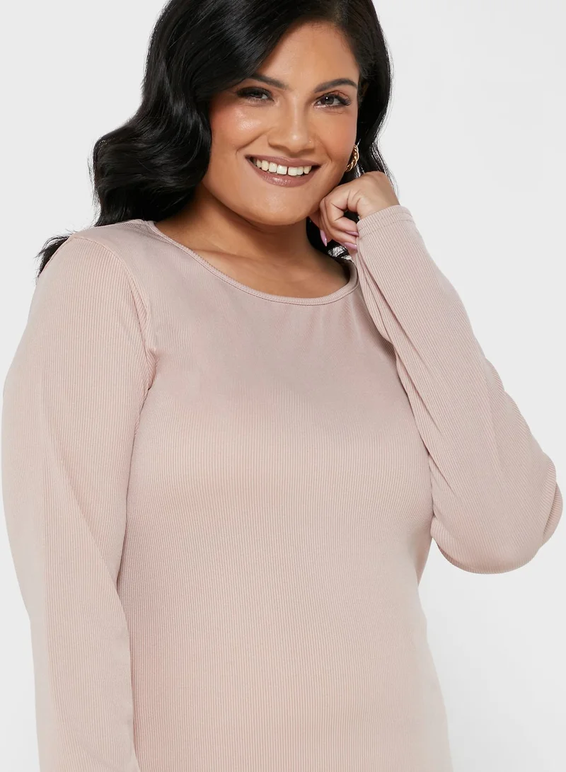 I Saw It First Curve Ribbed Bodycon Dress