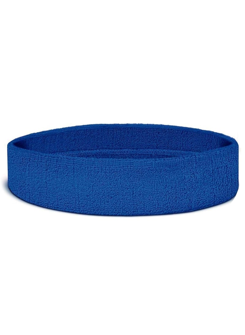 Generic Egy Wolf Sweat Absorbent Sweatband for Sports, Gym, Yoga, Blue  - Image 1