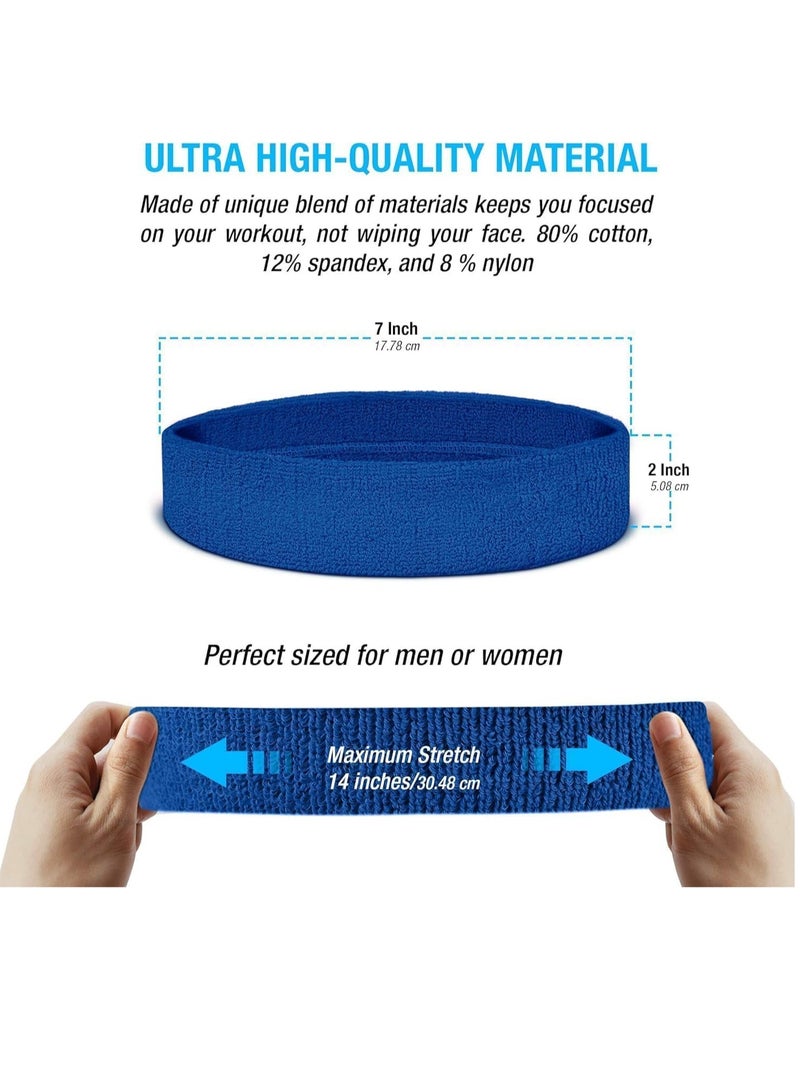 Generic Egy Wolf Sweat Absorbent Sweatband for Sports, Gym, Yoga, Blue  - Image 2