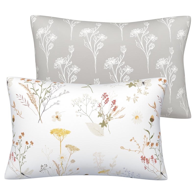 Pobibaby Pobibaby  2 Pack Premium Toddler Pillowcase  Ultra Soft Jersey Knit  Crib Pillow Kids Pillow Travel Pillow Case Cover Wildflower 