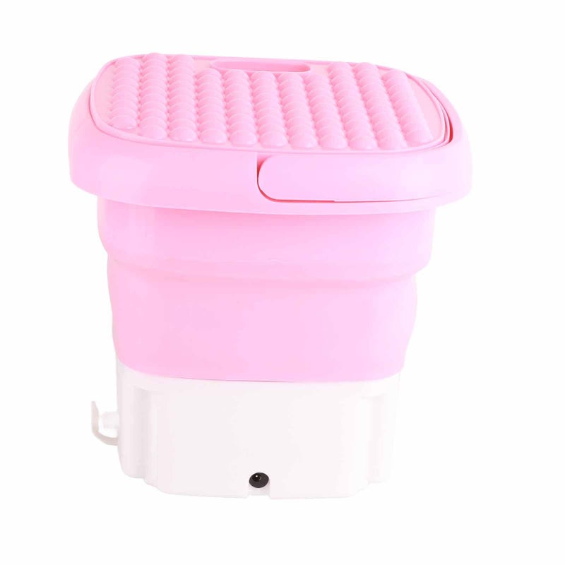 LIBOOI Small Folding Washing Machine, Portable Washing Machine with 3 Modes, Mini Washer and Dryer Combo, with Drain Basket for Underwear, Socks, Baby Clothes, Travel, Camping, RV, Dorm, Apartment(Pink) - Image 4