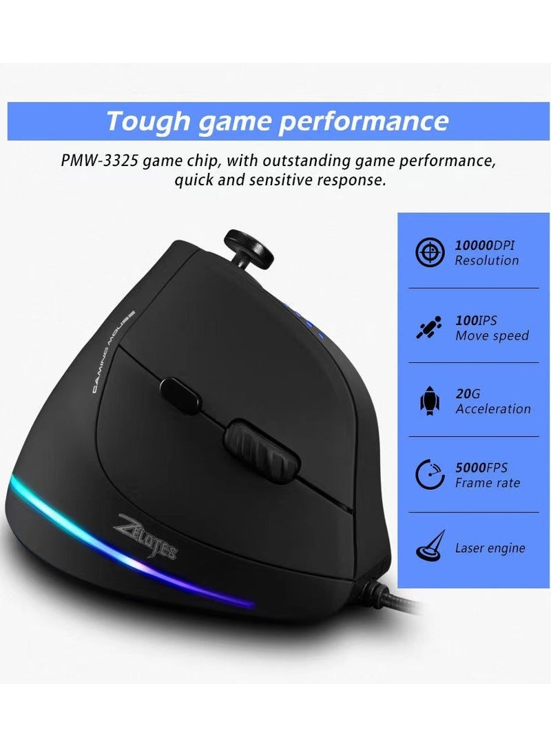 Generic - Ergonomic design Gaming Mouse Stick Vertical Gaming Mouse Wired grip mouse for gaming special - Image 1