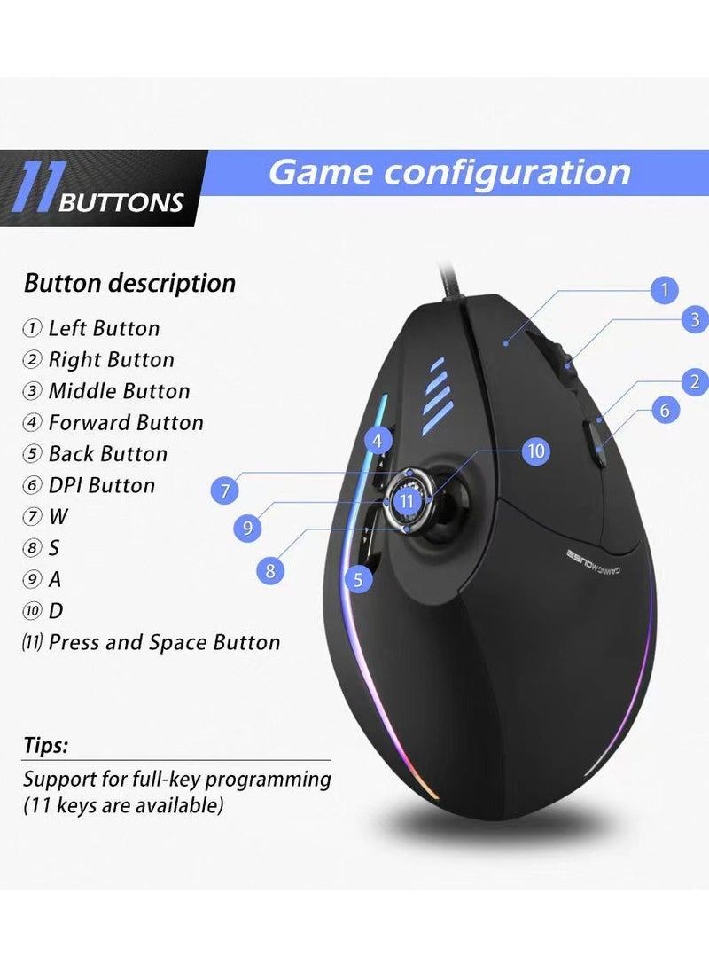 Generic - Ergonomic design Gaming Mouse Stick Vertical Gaming Mouse Wired grip mouse for gaming special - Image 1