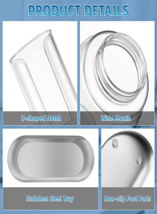 VITVITI موزع غسول الفم VITVITI للحمام، زجاجة غسول فم بمضخة مع حامل أكواب ورقية، عبوة بلاستيكية شفافة قابلة لإعادة التعبئة سعة 15.2 أونصة مع صينية من الفولاذ المقاوم للصدأ - Image 5