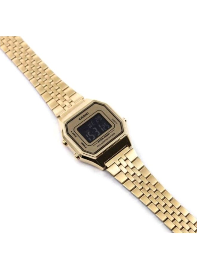 CASIO Unisex Stainless Steel Digital Watch LA680WGA-9BDF - 34 mm - Gold - Image 4