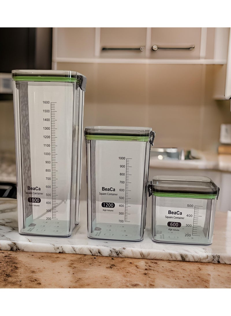 3Pcs Air Tight Storage Jars Canisters  - Image 1