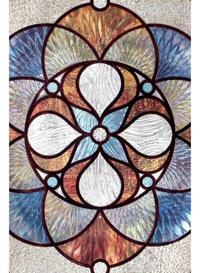 Artscape Venice Amber Accent  Window Privacy Film Stained Glass Pattern  NonAdhesive  UV Protection  Easy to Apply  Removable  12 x 12 inches  Made in USA - Image 4