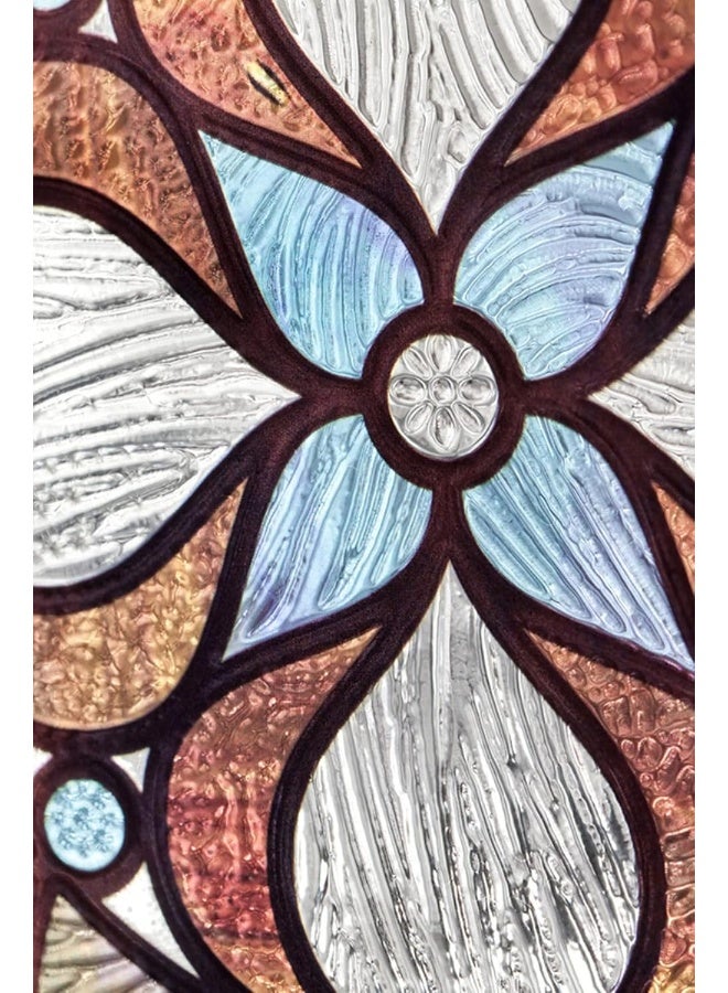 Artscape Venice Amber Accent  Window Privacy Film Stained Glass Pattern  NonAdhesive  UV Protection  Easy to Apply  Removable  12 x 12 inches  Made in USA - Image 2