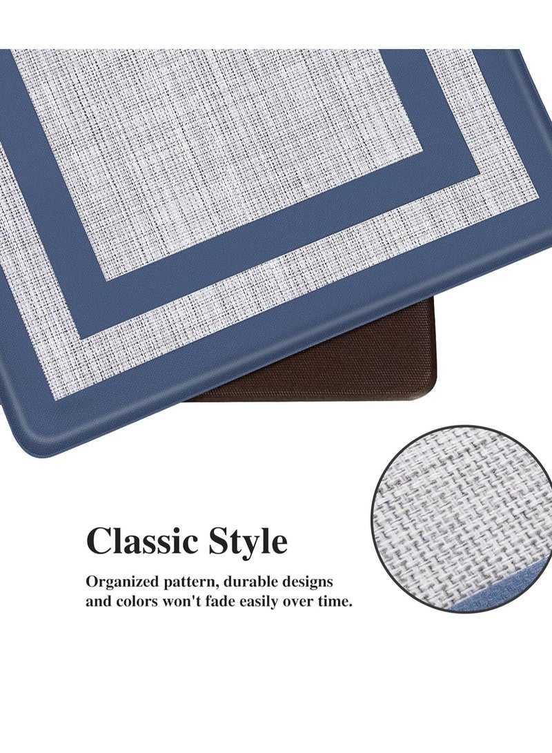 TRASSLE Kitchen Mat 2 PACK Cushioned Anti-Fatigue Non-Skid Waterproof Rugs Ergonomic Comfort Standing Mat for Kitchen, Floor, Office, Sink, Laundry (Blue)  - Image 3