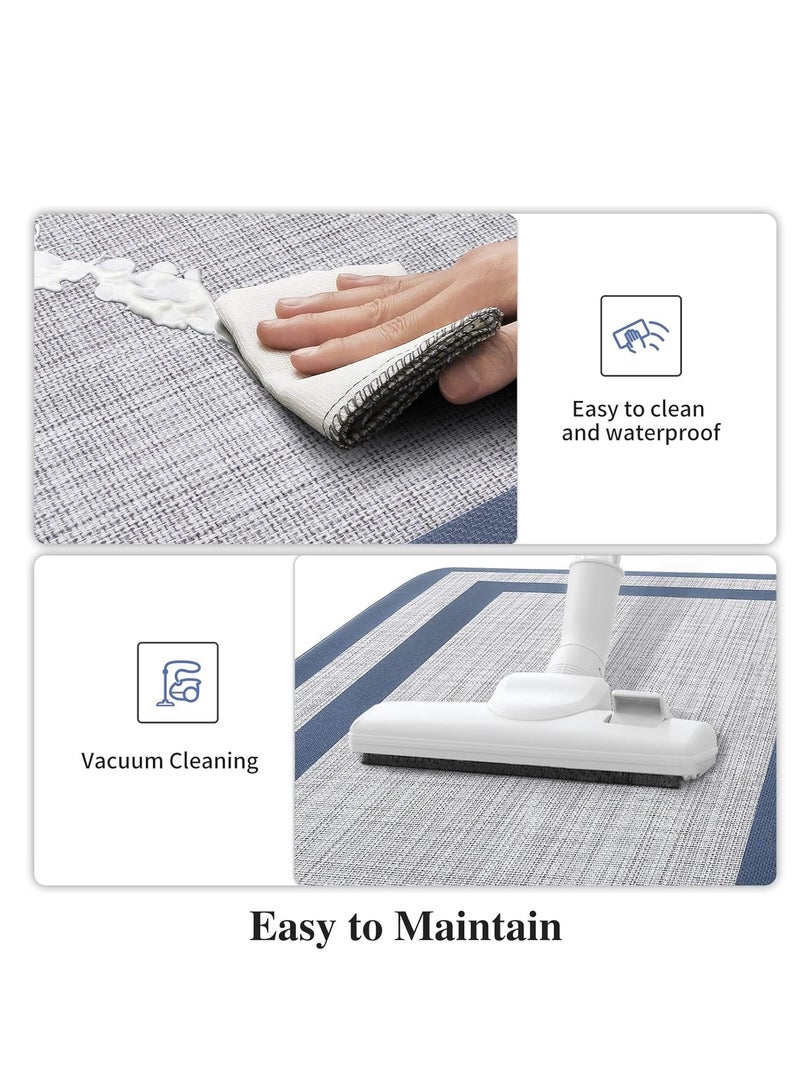 TRASSLE Kitchen Mat 2 PACK Cushioned Anti-Fatigue Non-Skid Waterproof Rugs Ergonomic Comfort Standing Mat for Kitchen, Floor, Office, Sink, Laundry (Blue)  - Image 4