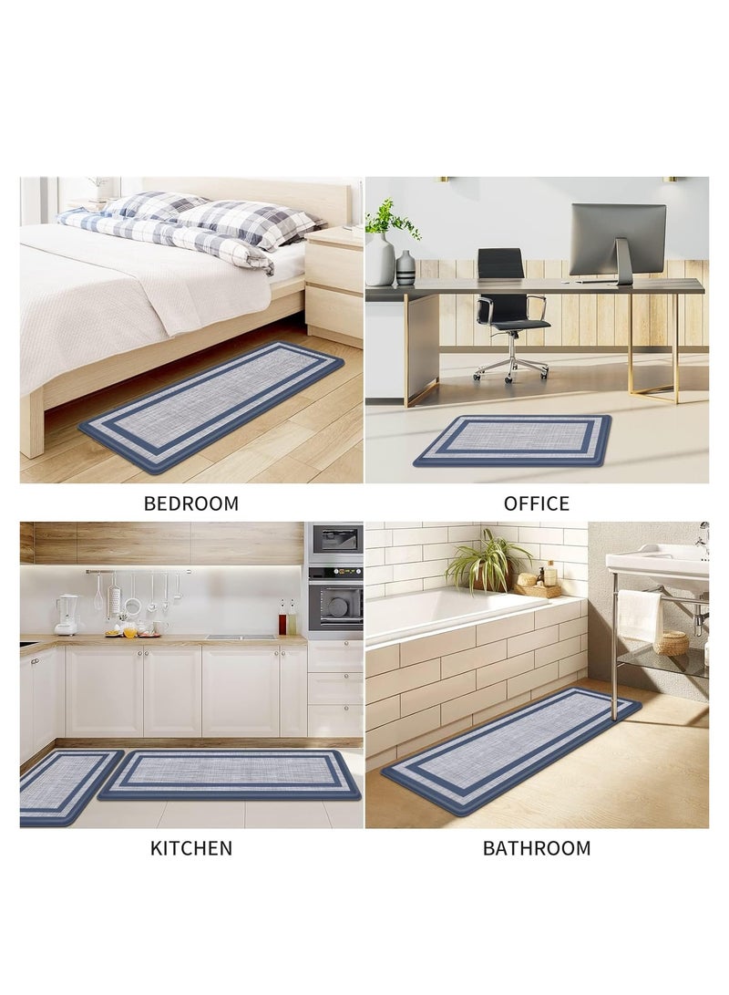 TRASSLE Kitchen Mat 2 PACK Cushioned Anti-Fatigue Non-Skid Waterproof Rugs Ergonomic Comfort Standing Mat for Kitchen, Floor, Office, Sink, Laundry (Blue)  - Image 5