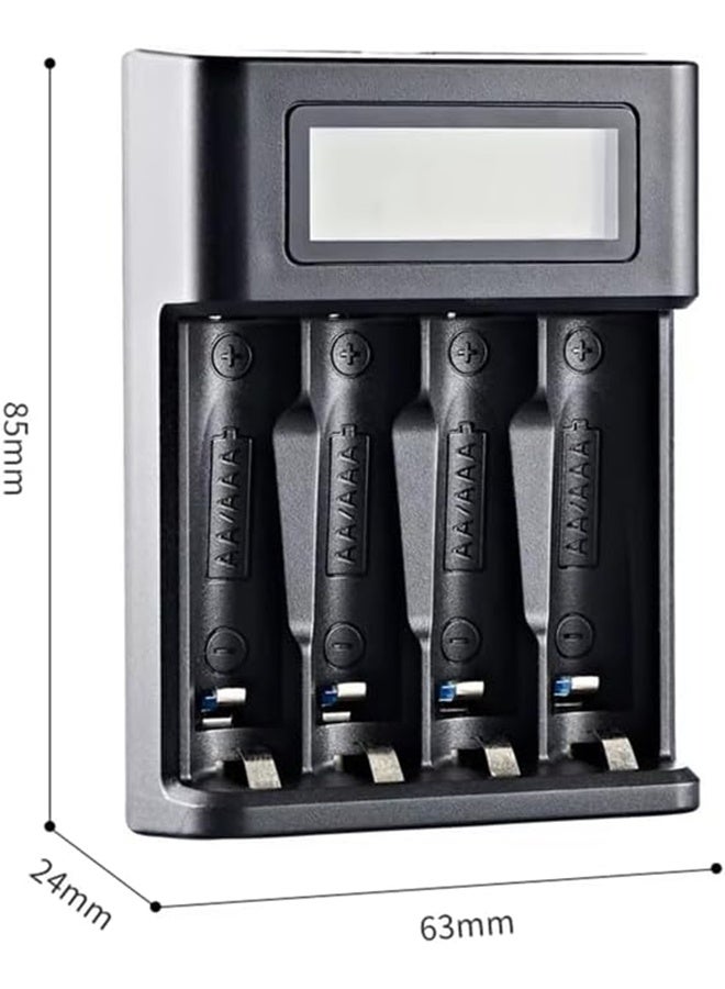 Mini USB AA AAA Battery Charger, 4 Bay, High-Speed Charging, Independent Slots, LCD Display, for Ni-MH Ni-CD Rechargeable Batteries - Image 4