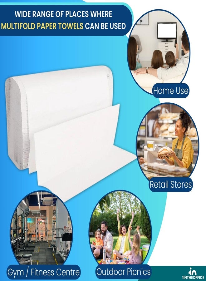1InTheOffice Multifold Paper Towels, Paper Hand Towels for Bathroom, Folded Paper Towels, 1-Ply, 9" x 9.45", 250 Towels/Pack, 3 Pack - Image 4