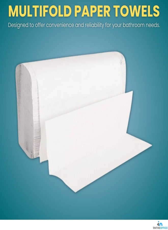 1InTheOffice Multifold Paper Towels, Paper Hand Towels for Bathroom, Folded Paper Towels, 1-Ply, 9" x 9.45", 250 Towels/Pack, 3 Pack - Image 2