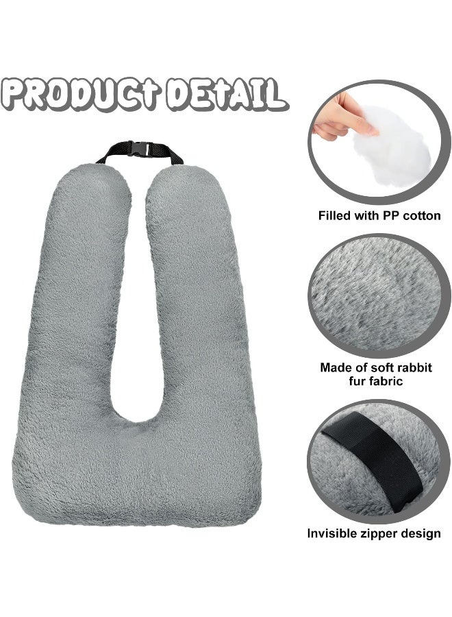 Hoteam 2 Pcs Travel Pillow Car Sleeping Kid Neck U Shaped for The Back Seat Adults Children Head and Body Support Long Distance Journey Accessories (Gray) - Image 3