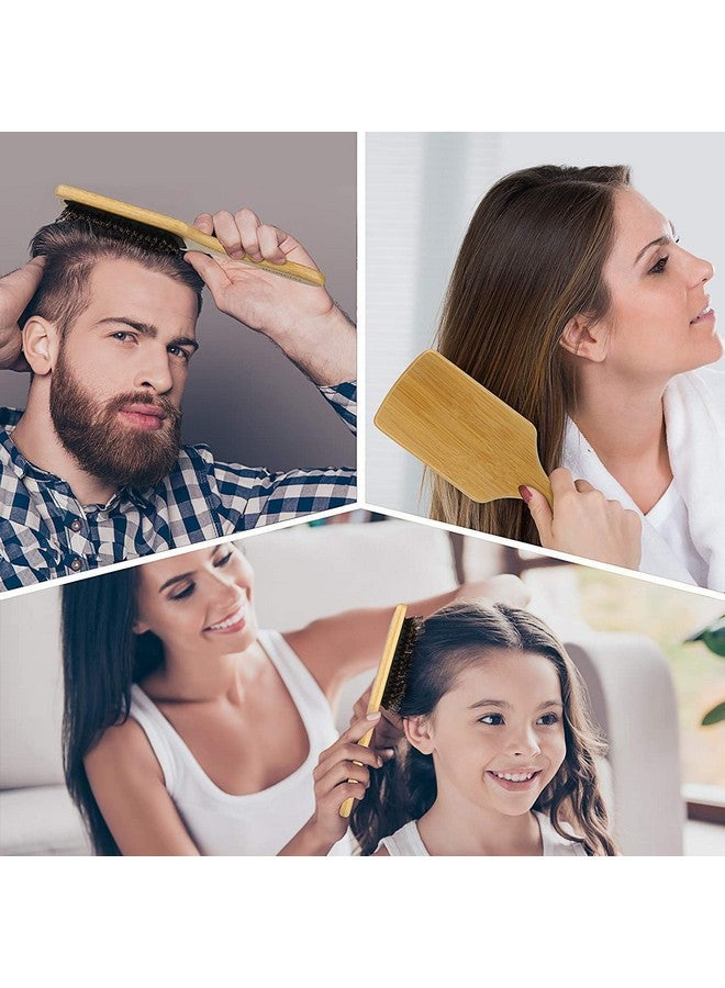 SUAKE Wooden Paddle Hair Brush With Ball Tip Bristles For Grooming, Straightening, Smoothing Hair For Men And Women (Wooden) - Image 5