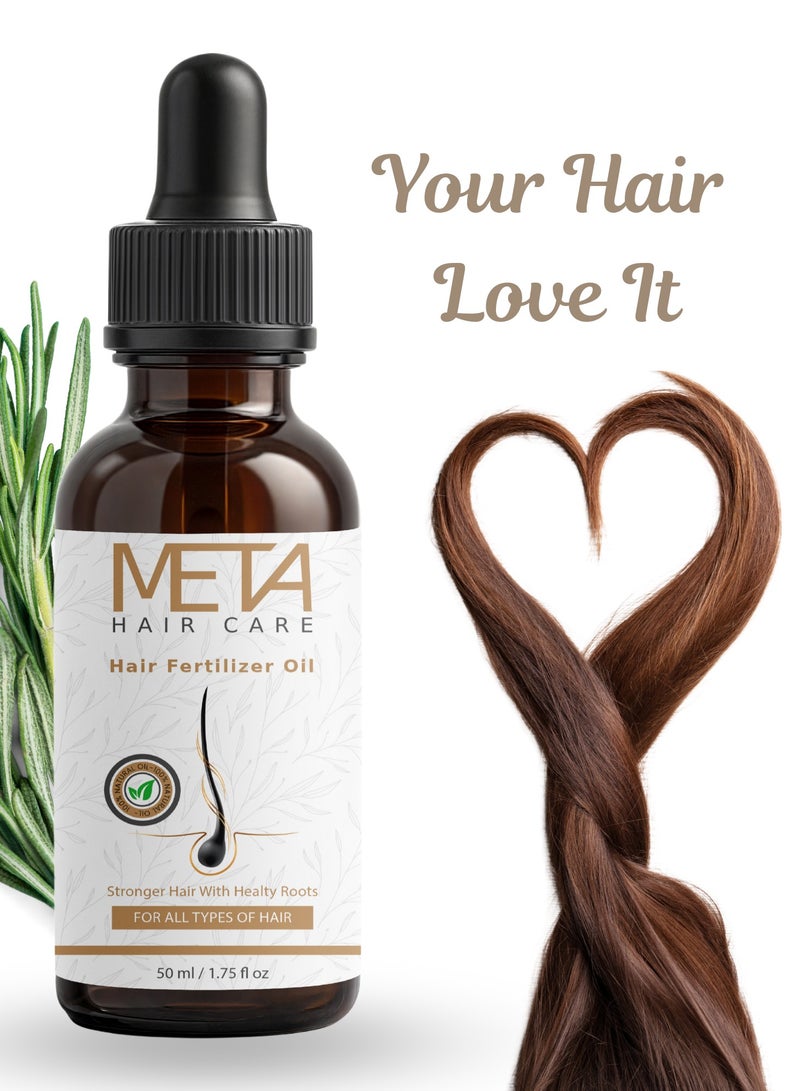 Meta Care Meta Hair Care Rosemary Mint Scalp & Hair Strengthening Fertilizer Oil Infused With Biotin & Encourages Growth 50ml - Image 2