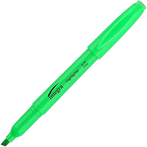 Integral Integra, 36185, Pen Style Highlighter, Chisel Tip, Fluorescent Green, 12/PK, Sold As 1 Dozen - Image 5