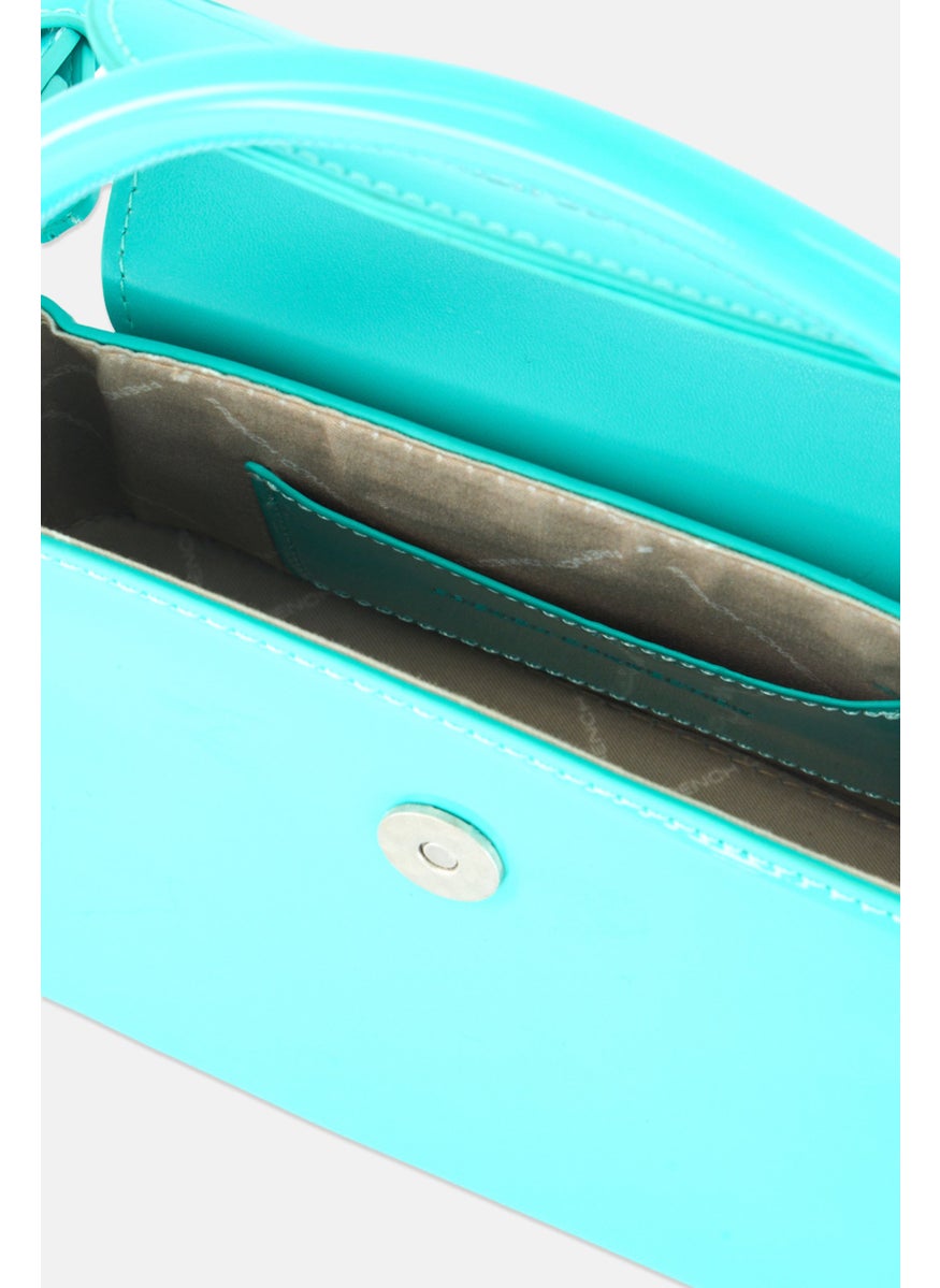 French Connection - Women Brand Logo Cross Body Bag 12 H x 17 L x 8 W cm, Turquoise - Image 1