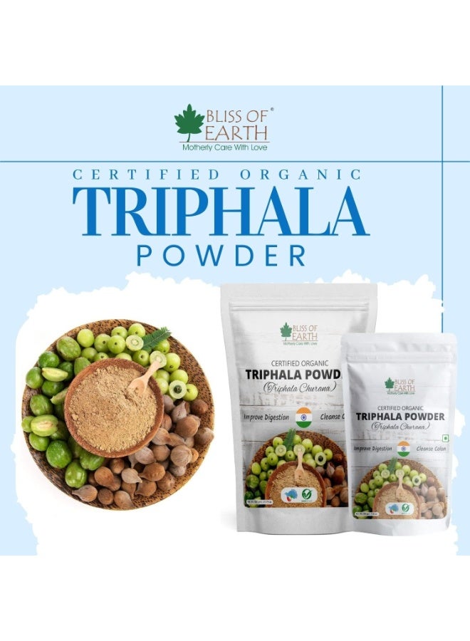BLISS OF EARTH Organic Triphala Powder Churna 100% Pure Ayurvedic Herbal Blend Helps for Detox and Digestion Boost Immunity 100gm Pack of 2 - Image 2