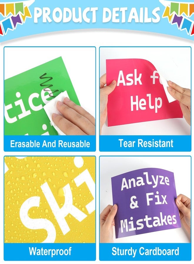 CHUNNIN مجموعة لوحة إعلانات الرياضيات، ملصقات "كيفية تعلم الرياضيات"، ديكورات صفية، قصاصات ورقية تعليمية للرياضيات لجدران الصف، لوازم العودة إلى المدرسة الابتدائية - Image 3
