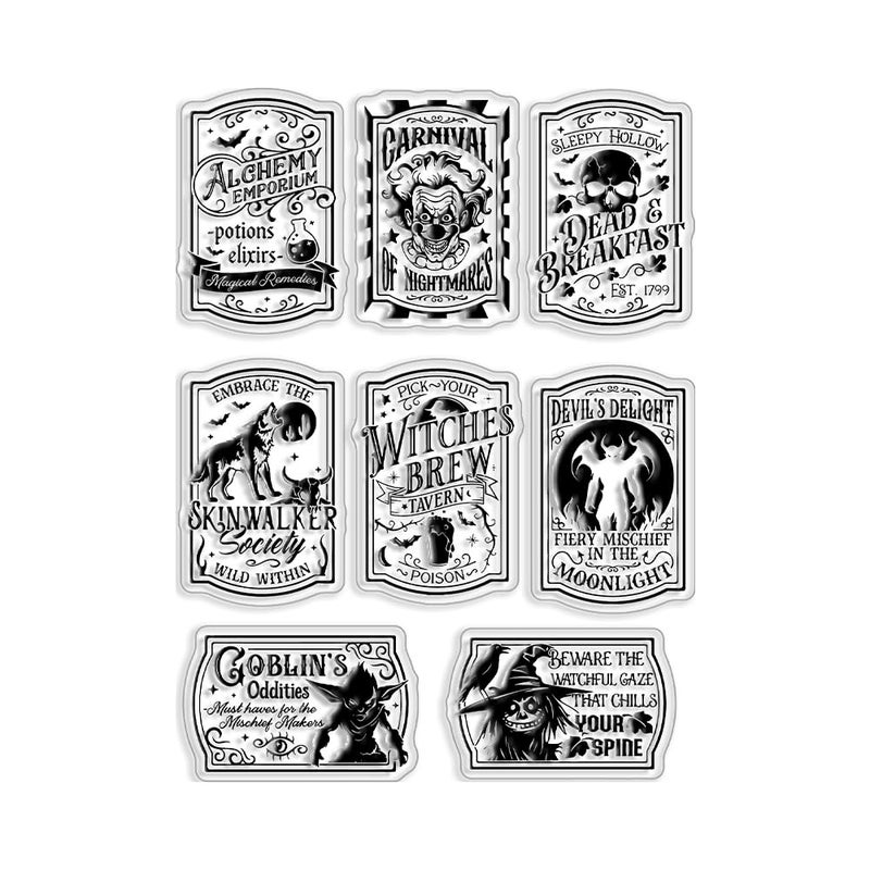 YIXUAN Happy Halloween Witch Monster Joker Seal Pattern Clear Stamps with Plastic Envelope Box for Card Making DIY Scrapbooking Supplies Silicone Stamps for Albums Crafts Decor YX1404 - Image 3