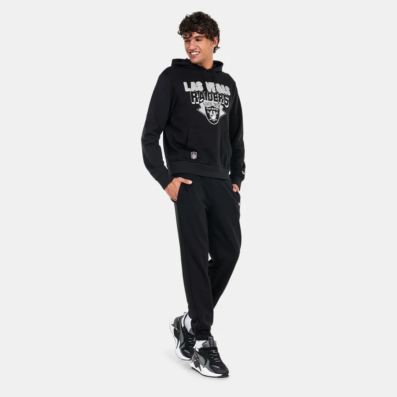 NEW ERA Black Las Vegas Raiders NFL Team Logo Hoodie for Men | Best Price UAE