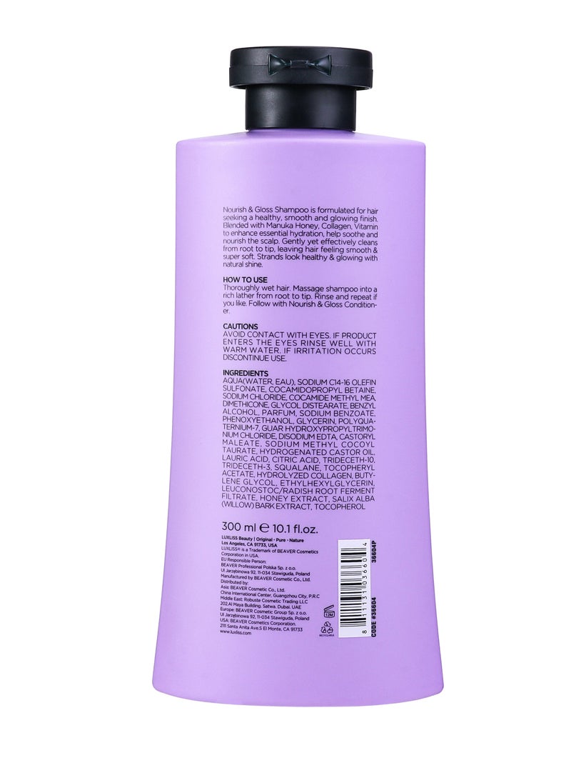 Luxliss Nourish & Gloss For All Hair Types Shampoo 300ML  - Image 2